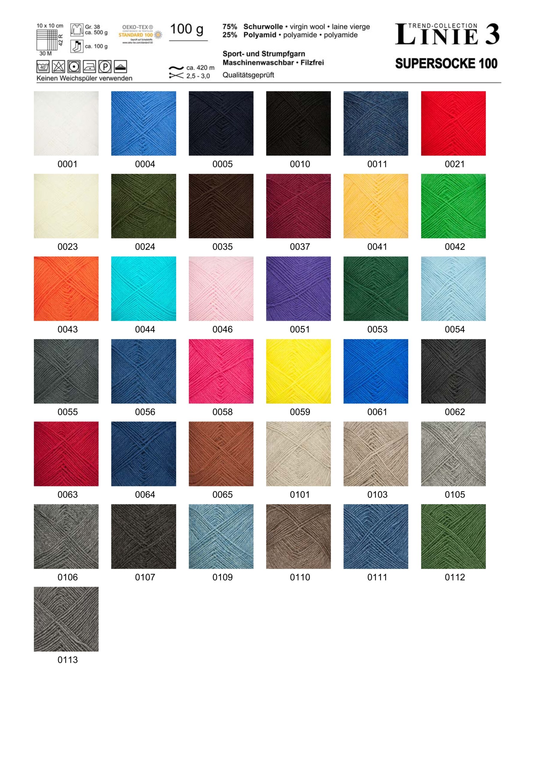 ONline-Klaus-Koch GmbH LINIE 3 SUPERSOCKE 100