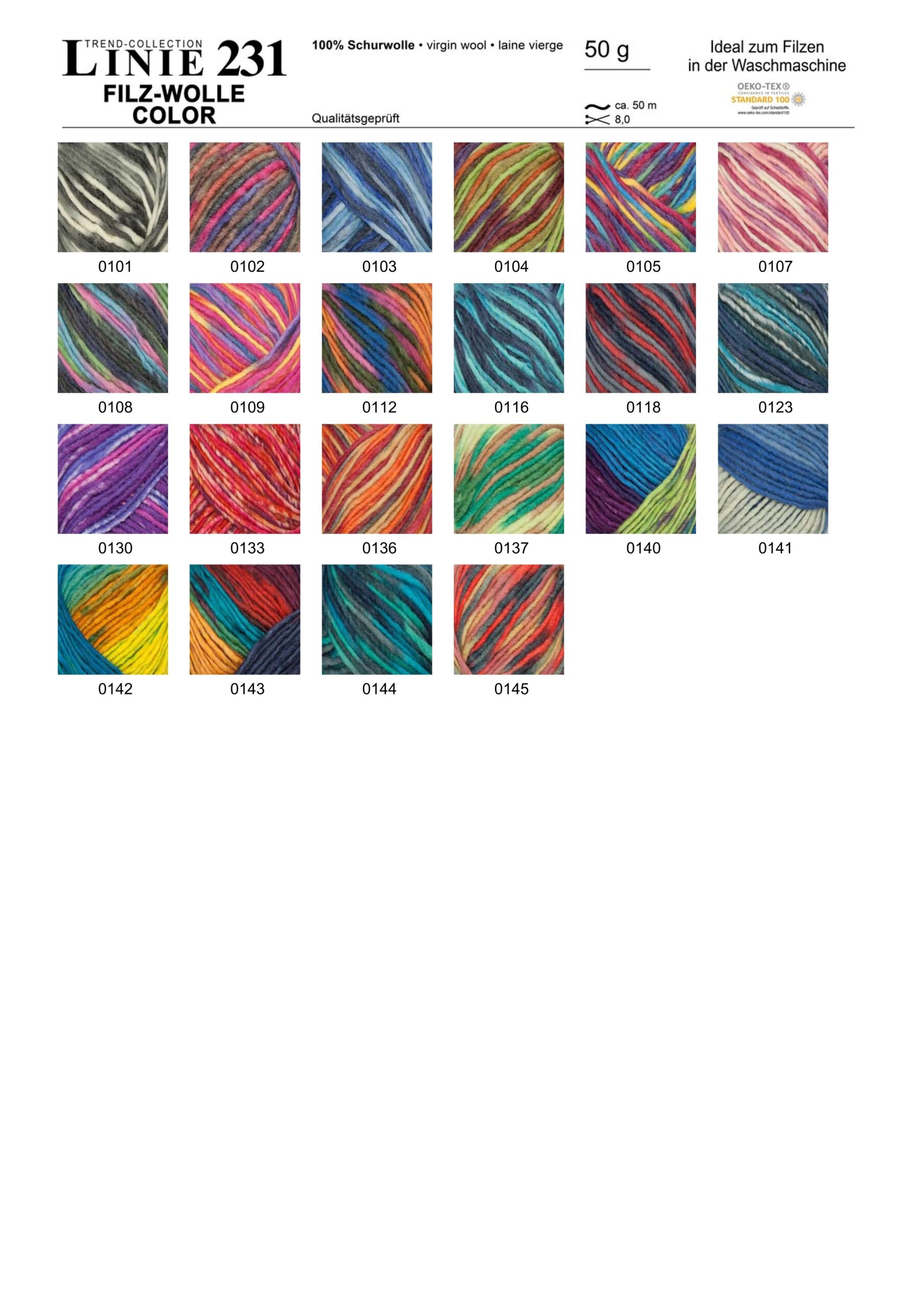 ONline-Klaus-Koch GmbH LINIE 231 FILZ - WOLLE COLOR