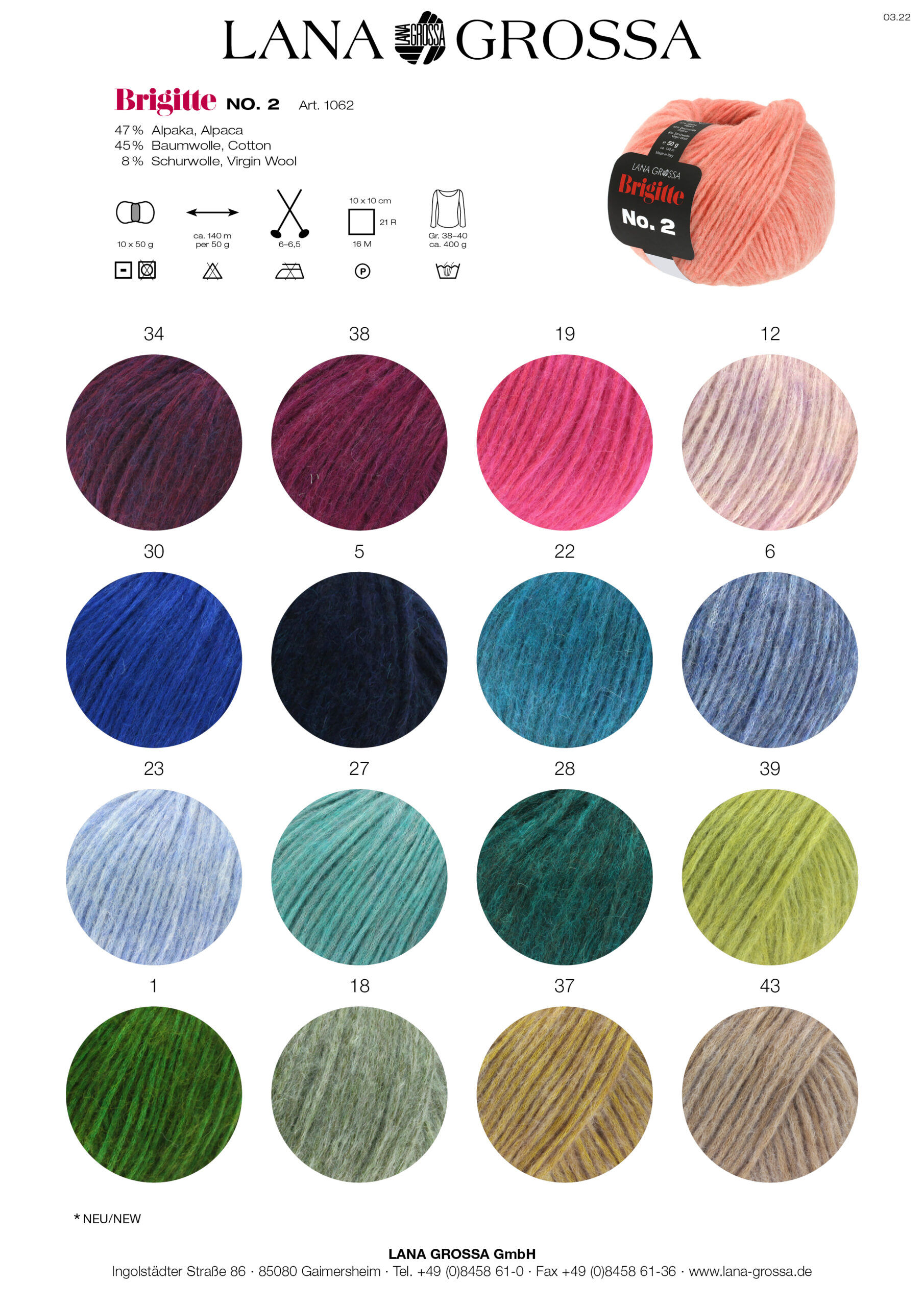 LANA GROSSA Mode mit Wolle Handels- und Vertriebs GmbH BRIGITTE NO. 2