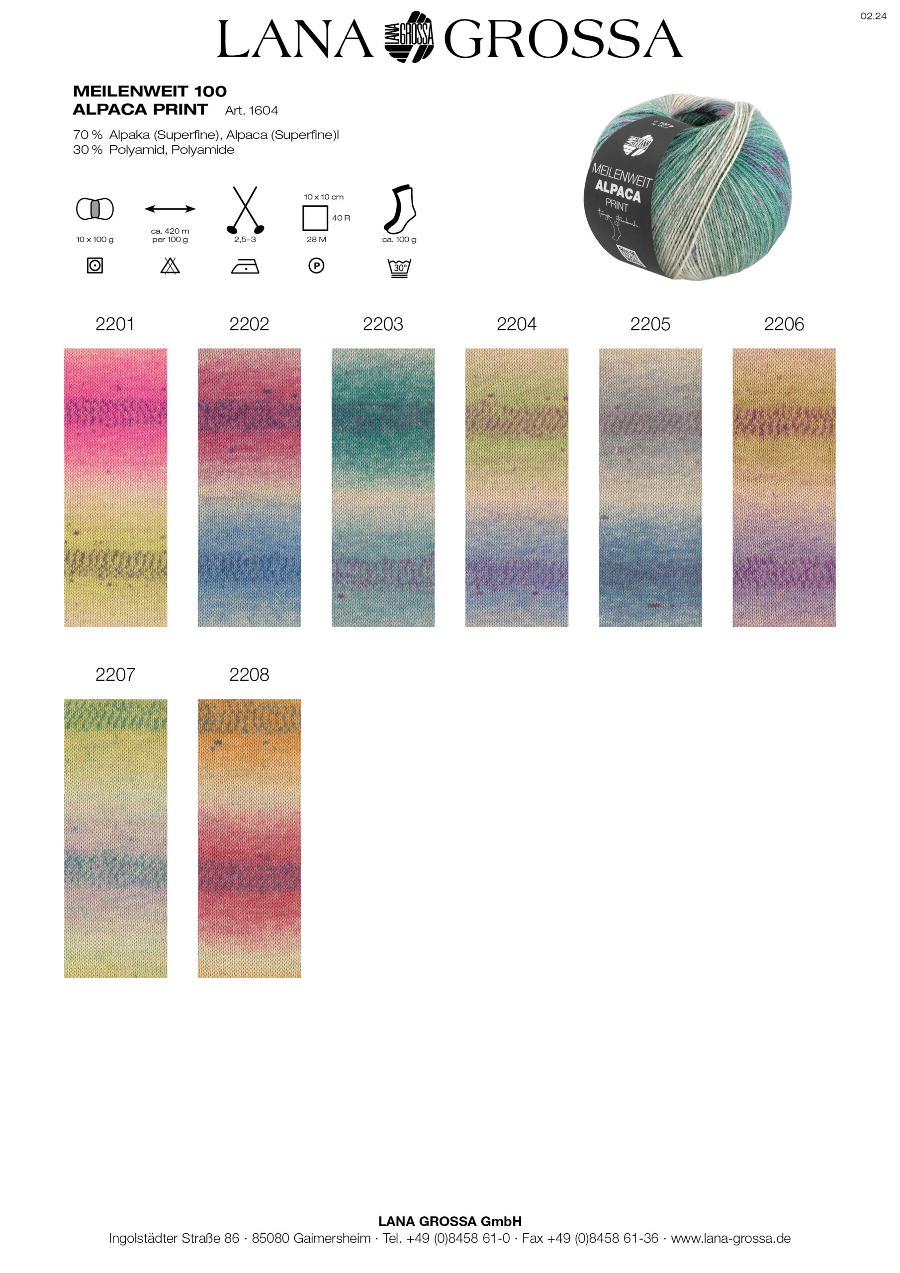 Lana Grossa Meilenweit 100 ALPACA PRINT II