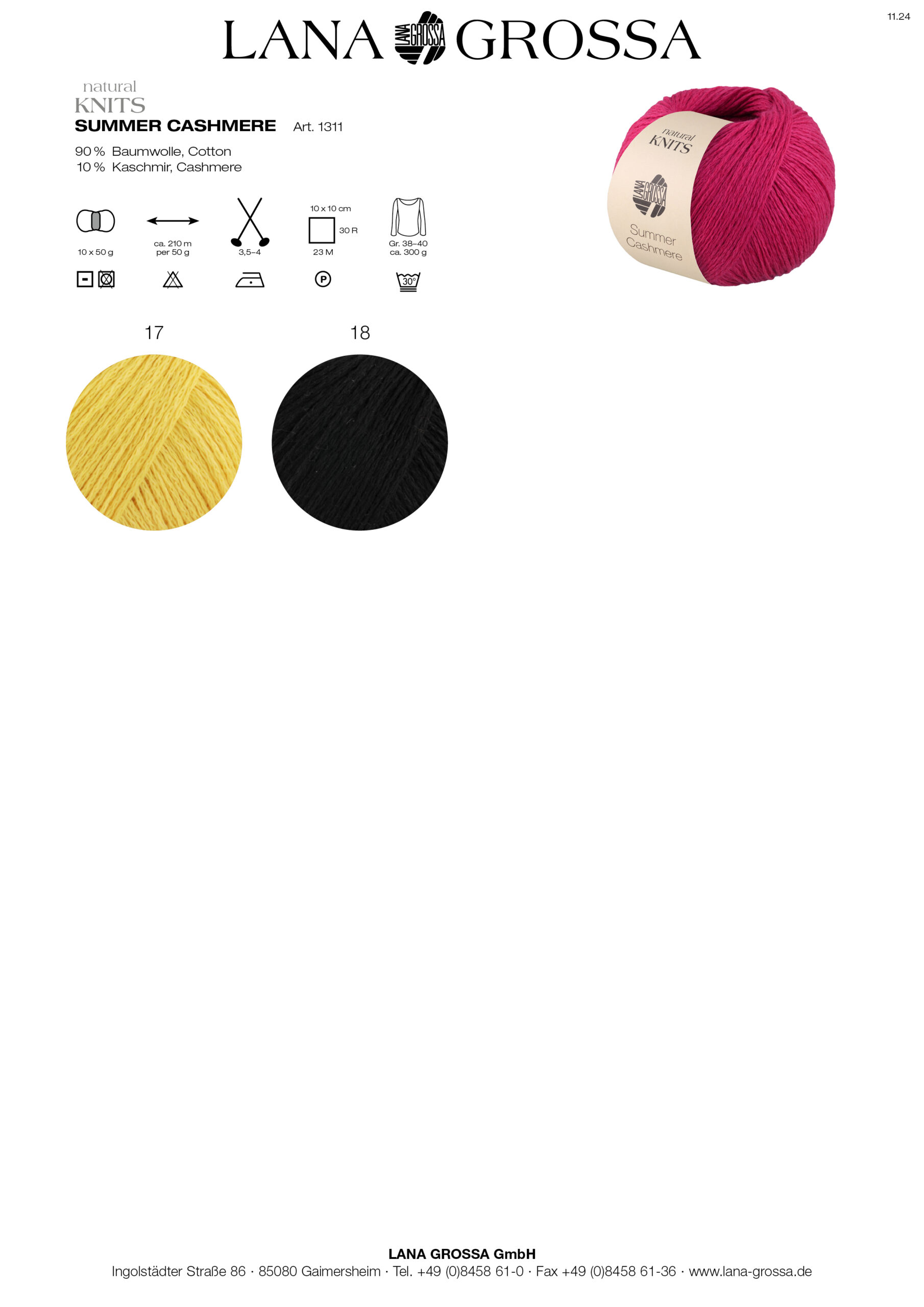 LANA GROSSA Mode mit Wolle Handels- und Vertriebs GmbH SUMMER CASHMERE