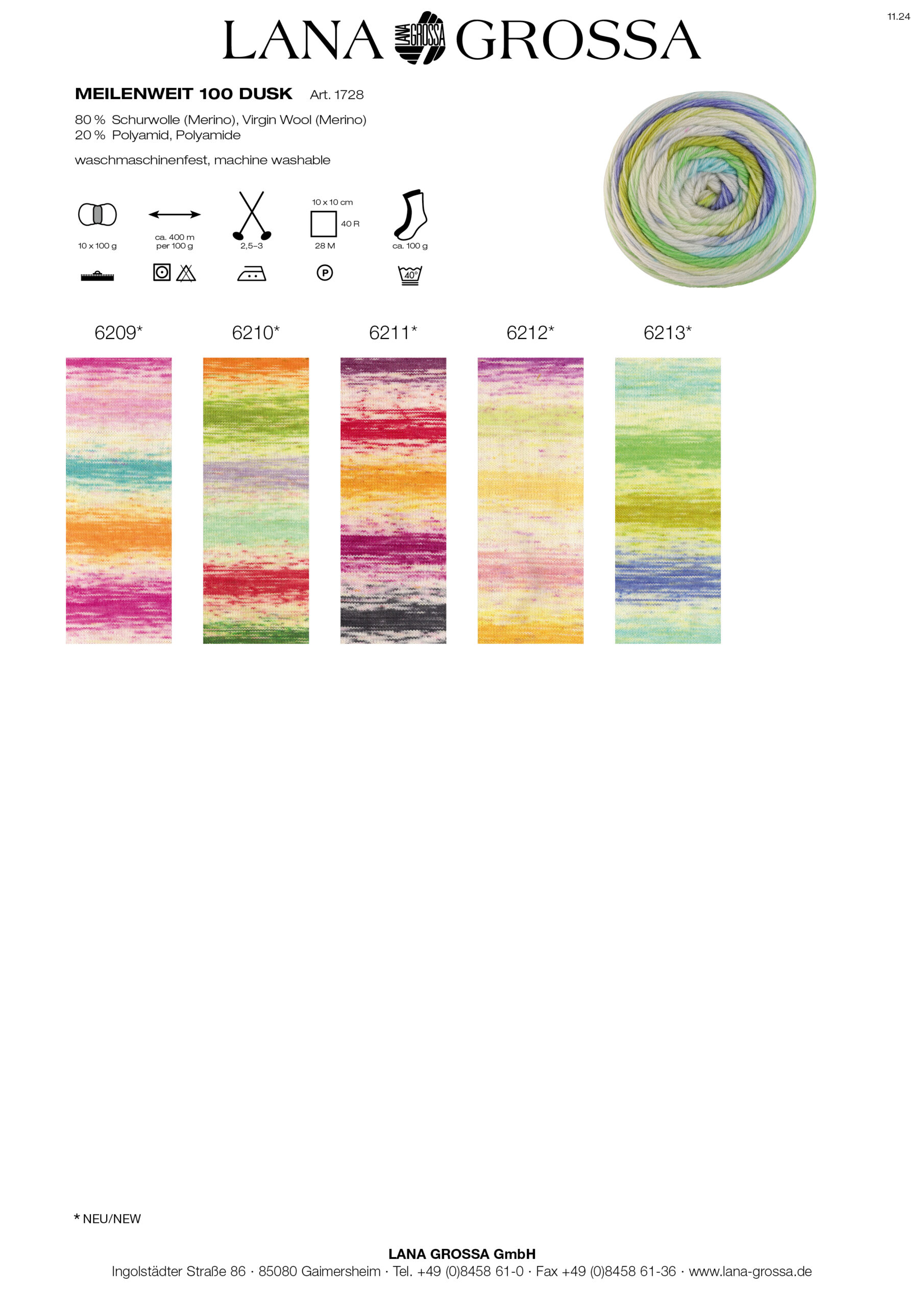 LANA GROSSA Mode mit Wolle Handels- und Vertriebs GmbH MEILENWEIT 100 DUSK
