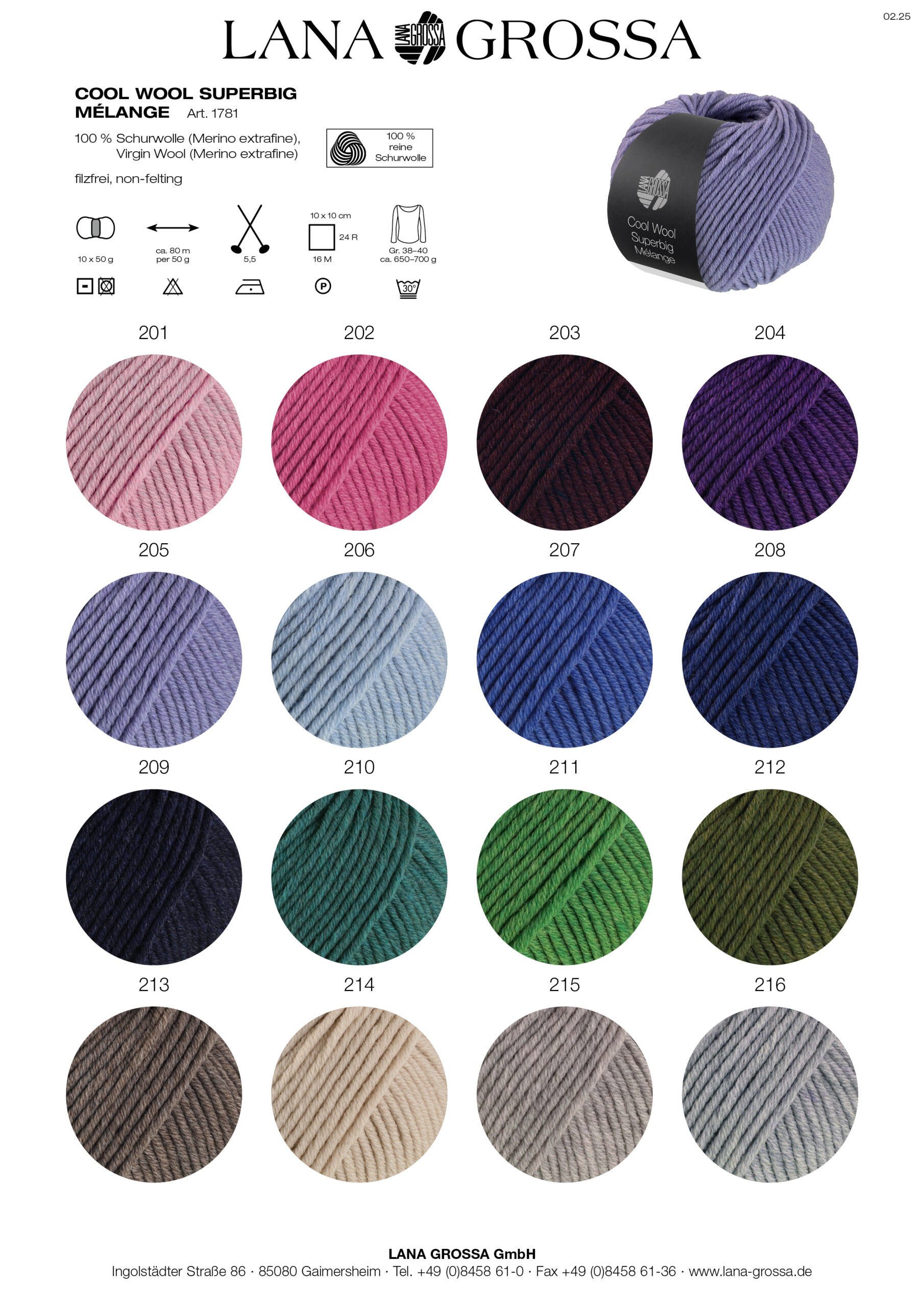 LANA GROSSA Mode mit Wolle Handels- und Vertriebs GmbH COOL WOOL SUPERBIG MÉLANGE