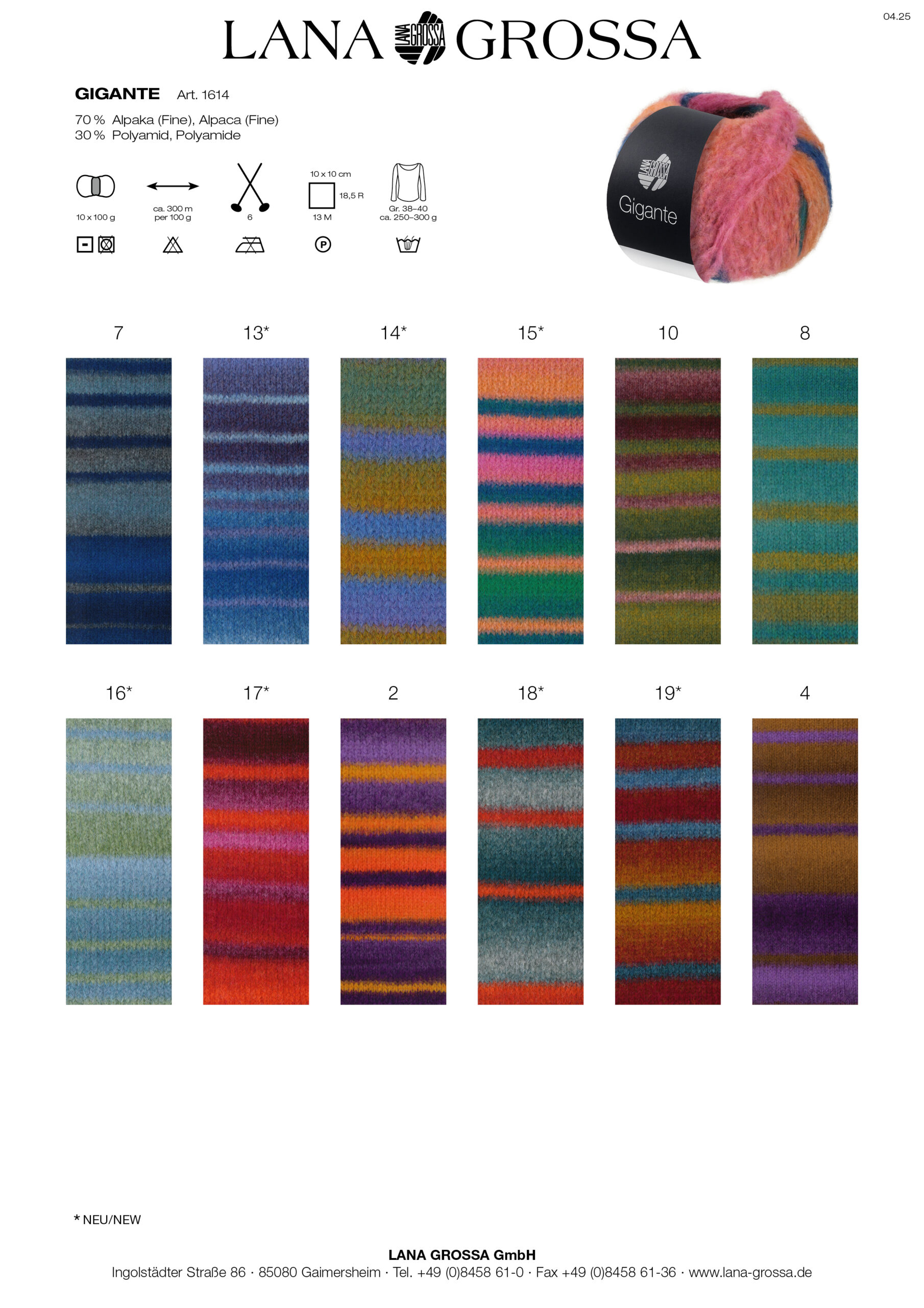 LANA GROSSA Mode mit Wolle Handels- und Vertriebs GmbH GIGANTE