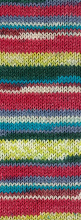 936 Dunkelgrün/Limette/Rot/Ecru/Graurot/Himmelblau/ Lila Gestreift