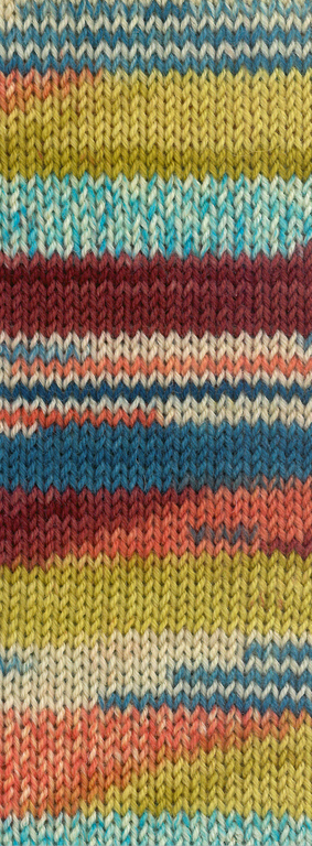 9632 Braunrot/Türkis/Ecru/Orange/Enzianblau/ Dunkelgrau/Senfgelb