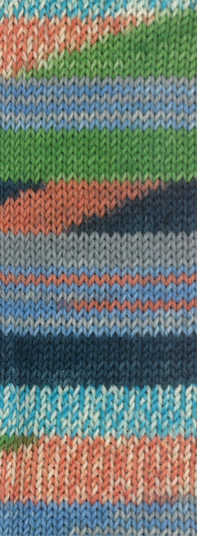9634 Grün/Rost/Schwarzblau/Grau/Azur-/Türkisblau/ Weiß